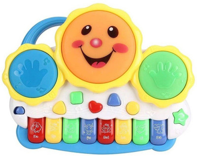 Aaryan Enterprise Drum Keyboard Musical Toys, Multi Color(Pink)