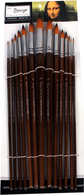 

Chrome Round Paint Brushes(Set of 13, Brown)