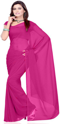 

Multi Retail Solid Daily Wear Georgette Saree(Purple), Dark magenta