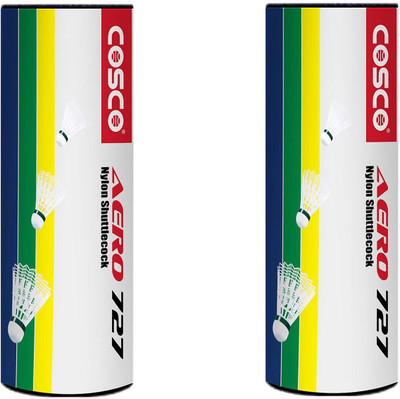 

Cosco Aero 727 Shuttle Cocks Nylon Shuttle - Yellow, White(Slow, 75, Pack of 12)