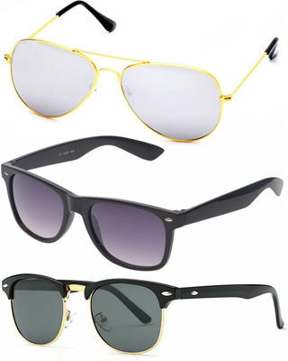

Azmani Wayfarer, Over-sized, Clubmaster Sunglasses(Multicolor)