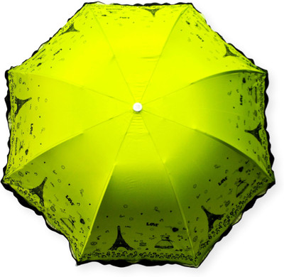 

DesiCult 3 Fold Neon Green Love in Paris DCUMB50 Umbrella(Green)