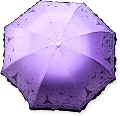 

DesiCult 3 Fold Purple Love in Paris DCUMB52 Umbrella(Purple)