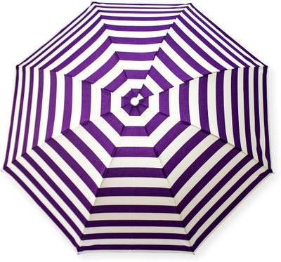 

DesiCult 2 Fold VioletVanilla Stripes DCUMB47 Umbrella(White, Violet)