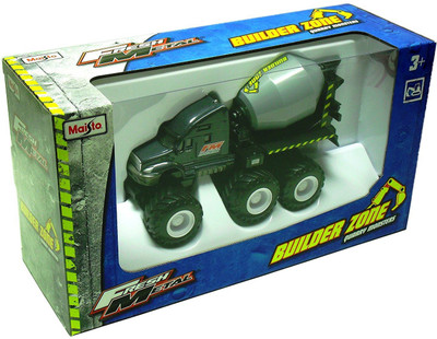 

Maisto Fresh Metal Builder Zone Quarry Monster Black Concrete Mixer Truck Motorized 6 Wheeler(Black)