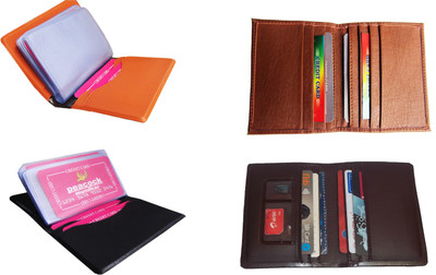 

Peacock Mundkar Boys Multicolor Artificial Leather, Genuine Leather, Plastic, Fabric Card Holder(18 Card Slots), Black;brown;tan