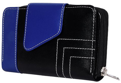 

Whiteflower Women Casual Blue, Black Artificial Leather Wallet(7 Card Slots)