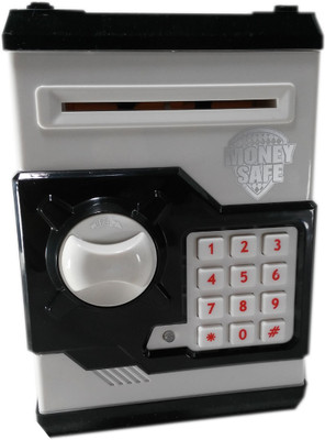 

HALO NATION Money Safe ATM Smart Electronic Lock Piggy Bank for Coin/Note Safe with Locker Key Coin Bank Coin Bank(Black)