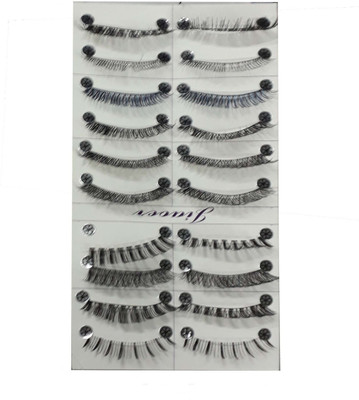 

FOK Soft Natural Black Thick Long False Eyelashes Makeup Extension Pack Of 10 Pair Fake(Pack of 10)