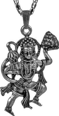 SmsTraders Hanuman Silver Alloy Pendant Set