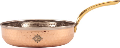 

IndianArtVilla Steel Copper Serving Pan Platter, Serveware & Tableware,700 ML NA Pan 15 cm diameter(Steel, Copper), Brown