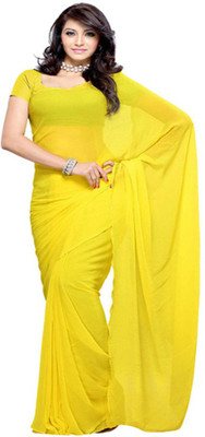 

Multi Retail Solid Daily Wear Georgette Saree(Yellow)