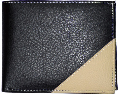 

HAPTIC Men Black, Beige Genuine Leather Wallet(5 Card Slots)