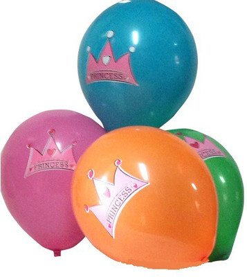 

Funcart Printed Princess printed color ballons (pack of 5) Balloon(Blue, Pink, Green, Orange, Red, Pack of 5)