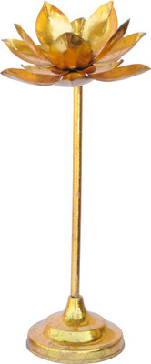 

Craftkriti Gold etched T light Holder - Medium Gold Plated 1 - Cup Tealight Holder(Gold, Pack of 1)