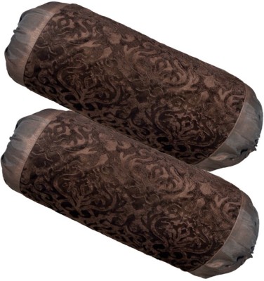 Belive-Me Floral Bolsters Cover(Pack of 2, 40 cm*75 cm, Brown)