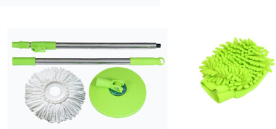 

bajrang Combo of Household cleaning items(Mop Rod Set+01 Refill+01 Glove) Home Cleaning Set