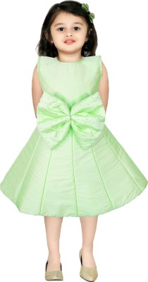 

JBN Creation Girls Midi/Knee Length Party Dress(Light Green, Sleeveless, Mint green