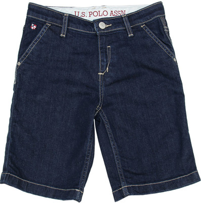 

US Polo Kids Short For Boys Casual Solid Cotton(Dark Blue, Pack of 1, Lt blue
