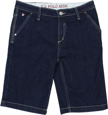 US Polo Kids Short For Boys Casual Solid Cotton, Lt blue