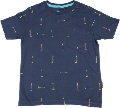 

US Polo Kids Boys Printed Cotton T Shirt(Dark Blue, Pack of 1, Dk. blue