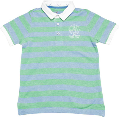 

Allen Solly Junior Boys Striped Cotton T Shirt(Green, Pack of 1, Blue