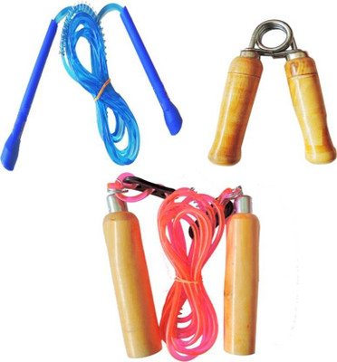 

Sterling pack of 1 Wood + 1 Thin skipping rope & 1 Hand Gripper. Gym & Fitness Kit