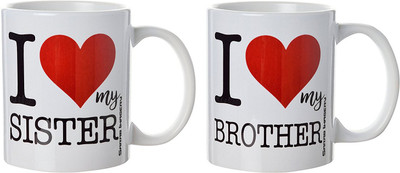 

khappi Sarab Imagery Ceramic Coffee, 330 ml, 2 Pieces, White (SIM0008+9) Ceramic Mug(300 ml), Multicolor