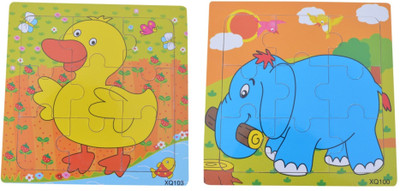 

SN toy zone Kids Wooden Puzzle(MultiColour) Pack of 2(9 Pieces)