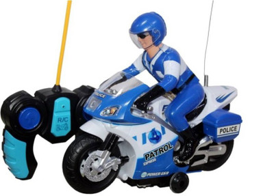 

Variety Gift Centre Remote Control Police Bike (360 degree rotations)(Blue)