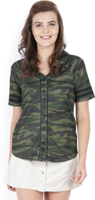 Buy Forever 21 Women Printed Casual Green Shirt On Flipkart Paisawapas Com