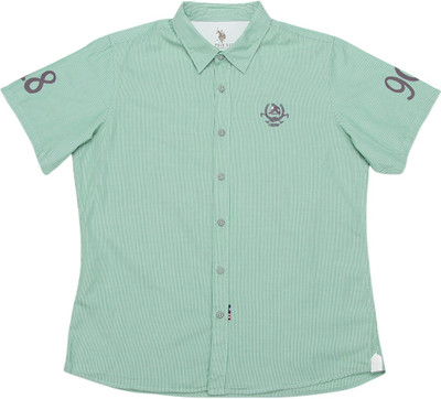

US Polo Kids Boys Striped Casual Orange Shirt, Green