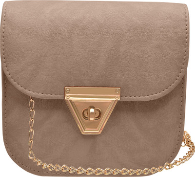 

tap fashion Women Evening/Party Khaki PU Sling Bag