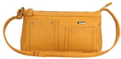 

Lavie Women Casual Yellow Genuine Leather Sling Bag