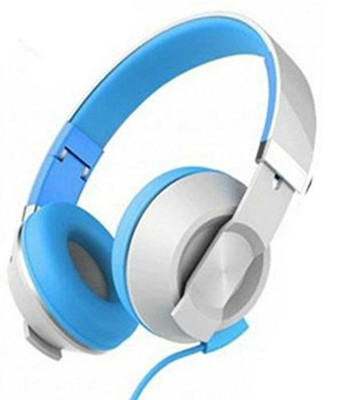 

Shrih Foldable Wired 3.5mm Headset with Mic Smart Headphones(Wired), Blue;white
