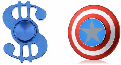 

Montez America Super Hero & Dollar Shape Metal Fidget Spinner Toy Set Of 2(Multicolor)