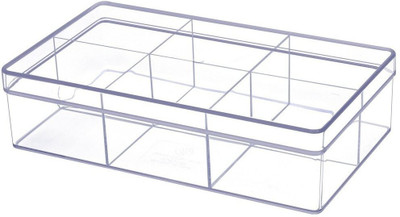 

Howards Rectangular Stackable Organiser - 3 Compartment Storage Box(White)