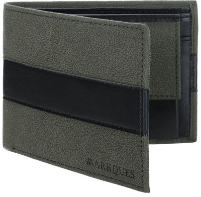 

MARKQUES Men Green Artificial Leather Wallet(4 Card Slots), Green-14