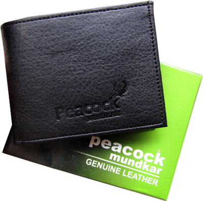 

Peacock Mundkar Boys Black Artificial Leather Wallet(4 Card Slots)