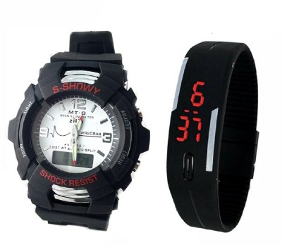 Creator New Trend S-Showy MTG And Led Silicon Brace Let Stylish Combo Watch  - For Boys & Girls   Watches  (Creator)