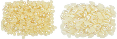 

AM Pearl Round and Drop shape half beads Combo pastable for jewellery making