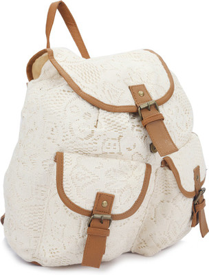 

People P42592BAG899927 18.5 L Backpack(Beige, Brown), Off white