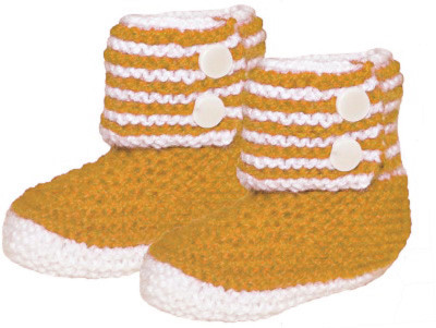 

MFJ Mustard Baby Booties(Toe to Heel Length - 11 cm Mustard)