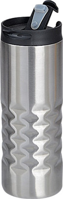 

Fiestar 420ml Hammered Steel Flask (Keeps Liquid hot/cold for long duration) with Spill Proof Flip Lid 420 ml Sipper(Pack of 1, Steel/Chrome)