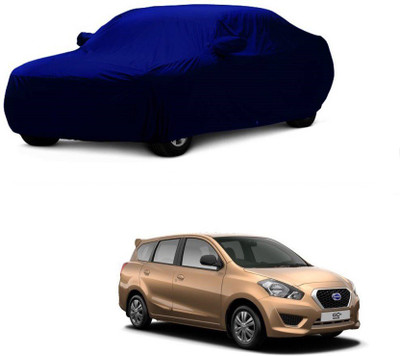 MoTRoX Car Cover For Nissan Go (With Mirror Pockets)(Blue)