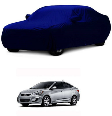 MoTRoX Car Cover For Hyundai Accent (With Mirror Pockets)(Blue)