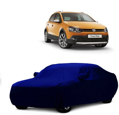 MoTRoX Car Cover For Volkswagen Polo Cross (With Mirror Pockets)(Blue)