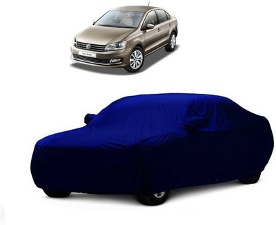 MoTRoX Car Cover For Volkswagen Vento (With Mirror Pockets)(Blue)