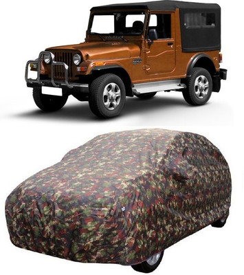MoTRoX Car Cover For Mahindra Jeep (With Mirror Pockets)(Multicolor)