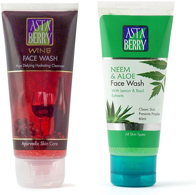 Astaberry 1 Neem Face Wash & 1 Wine Face Wash Combo(Set of 2)